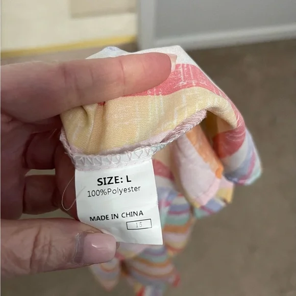 Colorful Striped Ruffle Top - Picture 3 of 3